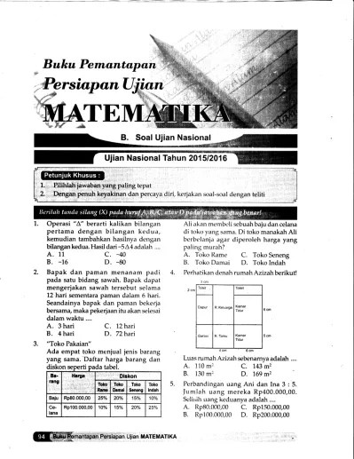 13.11.2018 · download format instrumen monitoring dan evaluasi guru terbaru tahun 2018/2019 | dokumen guru sekolah ini ditujukan bagi siapa saja yang membutuhkan, untuk digunakan sebagai referensi sesuai keperluan baik itu di lingkungan sekolah (pendidikan dan kesehatan) ataupun umum untuk guru bahkan operator sekolah. Buku Pemantapan Ujian Nasional 2017 Jenjang Smp Mapel Matematika Soal Un 2015 2016