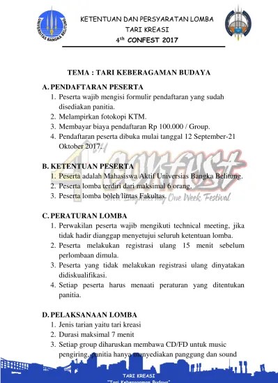Kami dewan juri yang terdiri dari :. Pedoman Lomba Tari Kreasi 2017