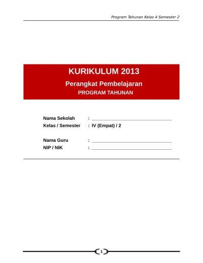 Untuk kompetensi inti sikap sosial. Prota Pjok Kelas 4 Sd Semester 2 K13 2016