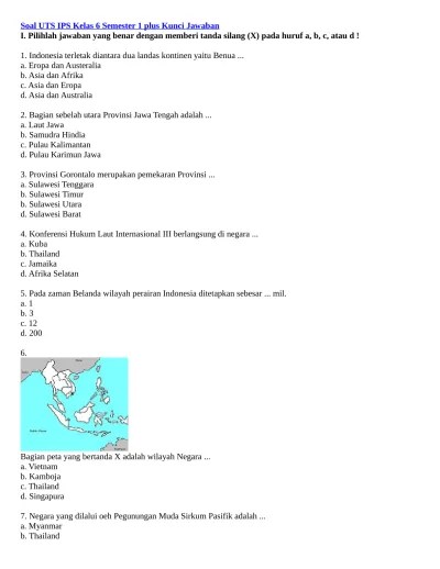 Soal ulangan uts plh semester 2 kelas 3 sd mi terbaru berikut. Soal Dan Kunci Jawaban Uts Atau Uas Plh Kelas 5 Semester 1