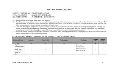 Sama halnya dengan buku kelas x,xi, dan xii pada ma peminatan keagamaan, . Top Pdf Silabus Sejarah Peminatan Kelas X 123dok Com