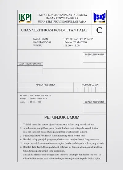 Contoh Soal Tes Masuk Kantor Konsultan Pajak Berbagi Contoh Soal Mata Ujian KUP PPSP PP.