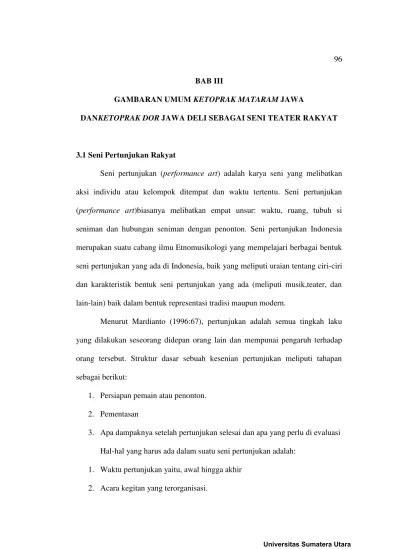 Pengertian, ciri, tujuan, struktur dan kaidah. Ketoprak Dor Di Sumatera Utara Analisis Pertunjukan Tekstual Dan Musik Chapter Iii V