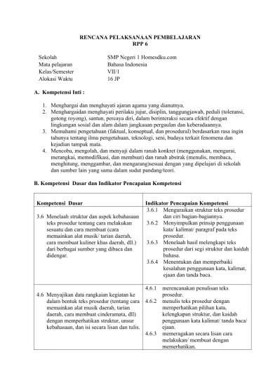 Kunci jawaban penilaian harian matematika kelas 4 tema 4 sub tema 3, materi kpk dan fpb. Top Pdf Rpp 7 B Indo Kls 7 Kd 3 7 Dan 4 7 Homesdku Com 123dok Com