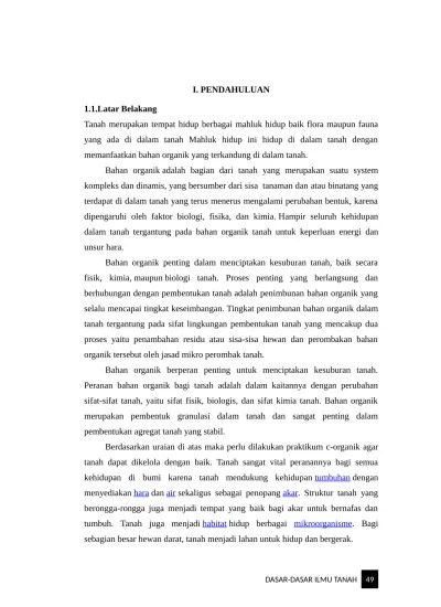Contoh kandungan bahan organik tanah pada lahan sawah di pulau. Laporan Praktikum Bahan Organik