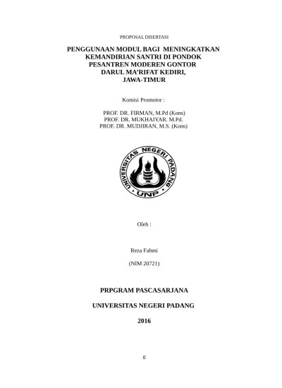 Contoh halaman sampul depan makalah komprehensif………. Top Pdf Proposal Disertasi Tentang Pondok Pesant 123dok Com