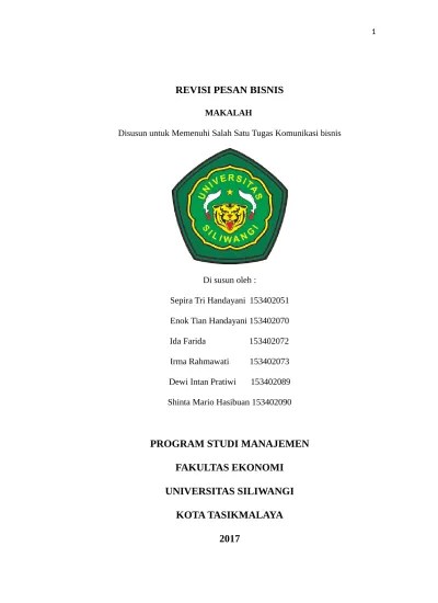 Makalah Kombis Revisi Pesan Pesan Bisnis 