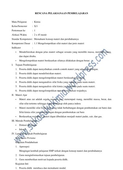 Rpp 1 lembar kimia kelas 10 lengkap untuk semester 1 dan semester 2, download rpp kimia format satu lembar kelas x sma/smk/ma revisi 2021. Top Pdf Rpp Kimia Smk Kelas X Tanpa Eek 123dok Com