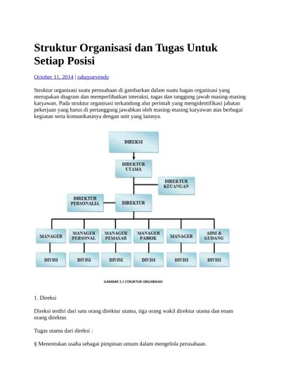 Model yang satu ini adalah gabungan antara bentuk struktur garis dan fungsional. Bagan Bagan Struktur Organisasi