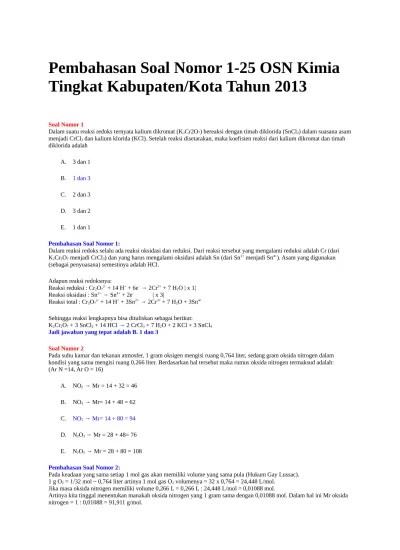 1 contoh soal dan pembahasan limpiade kimia universitas udayana petunjuk pengerjaan sal limpiade kimia unuversitas udayana xxii petunjuk a jika tersed. Pembahasan Soal Olimpiade Kimia Tingkat