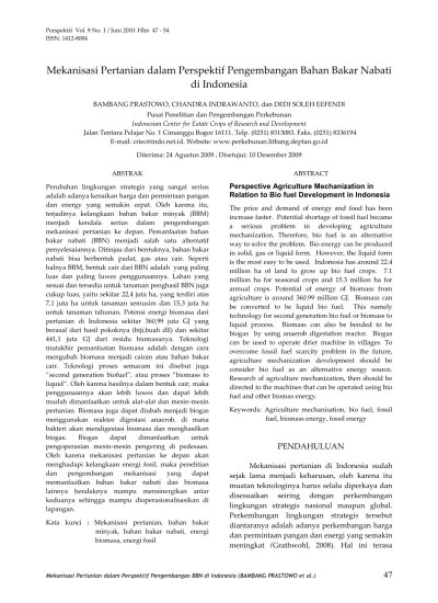 Penelitian ini bertujuan untuk mengetahui dampak mekanisasi pertanian terhadap perubahan ekonomi, sosial dan budaya komunitas. Top Pdf Mekanisasi Pertanian Dalam Perspektif Pe 123dok Com