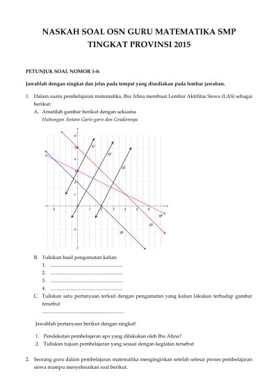 Sebagai langkah persiapan onklikbaca bagikan beberapa soal osn guru tahun 2015. Top Pdf Soal Osn Guru Ipa Smp Eksperimen 123dok Com