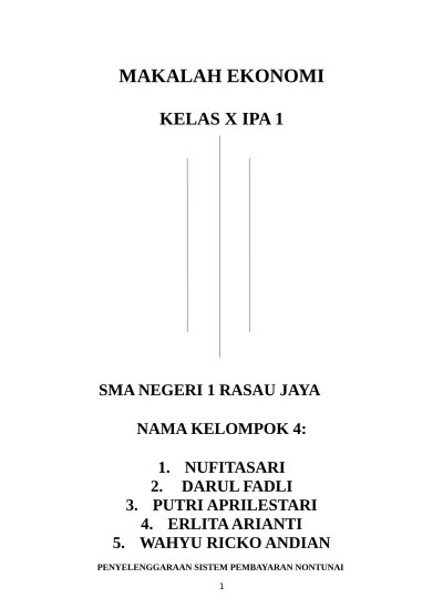 MAKALAH EKONOMI KELAS X IPA 1 SMA NEGERI
