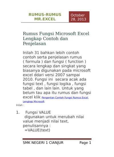 Cara menggunakan fungsi if (digabungkan dengan fungsi and, or, dan not) excel membuat perbandingan logika antar nilai tertentu. Latihan Soal Tik Kelas 8 Paket 1