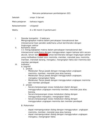 Meminta pendapat (asking for an opinion) dan memberikan pendapat . Rencana Pelaksanaan Pembelajaran Rk2 1