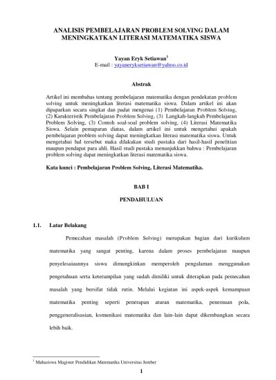 Makalah Teori Problem Solving 
