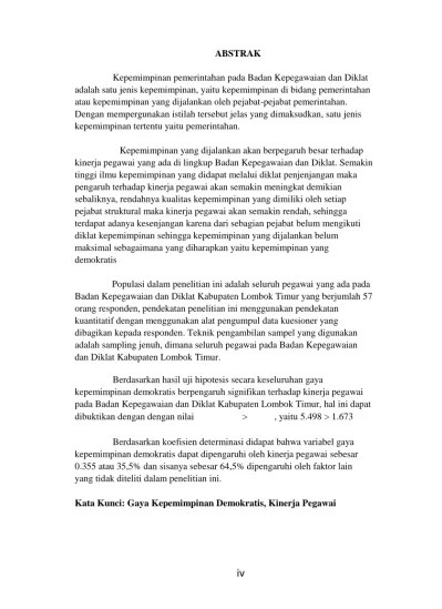 Pengaruh Gaya Kepemimpinan Demokratis te