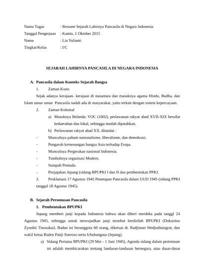 Bila ditelusuri dalam sejarah penyusunan uud 1945, ide hans kelsen. Sejarah Lahirnya Pancasila Di Negara Ind