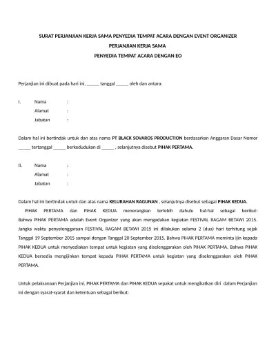 Pada dasarnya buruh pekerja tenaga kerja maupun karyawan adalah sama. Surat Perjanjian Kerja Sama Pdf