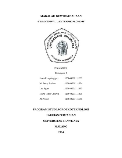 Segmen yang dipilih, penetapan positioning, iklan dan promosi, . Seni Menjual Dan Teknik Promosi