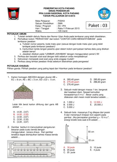 Manakah pernyataan yang benar ? Soal Pra Un 2014 2015 Kota Padang Paket 03 Kunci