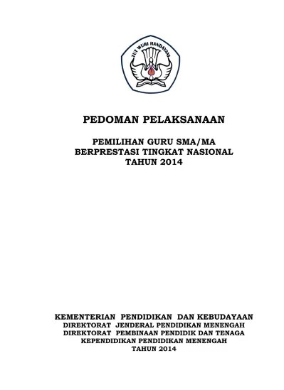 Dibawah ini link file pedoman pemilihan guru berprestasi tk, . Top Pdf Pedoman Juknis Pemilihan Guru Sma Dan Guru Smk Berprestasi Tingkat Nasional Tahun 2016 123dok Com