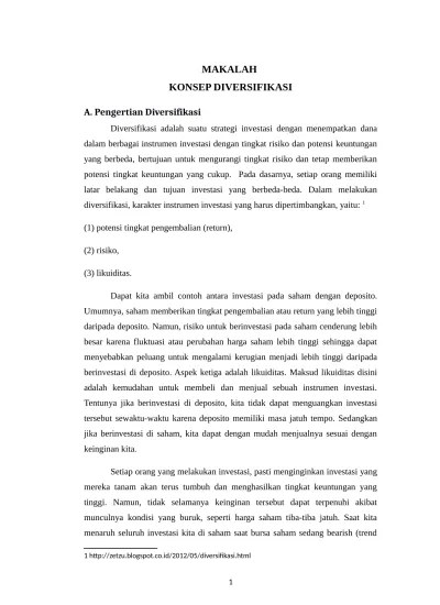 Ketahanan pangan adalah melalui diversifikasi pangan, yang dimaksudkan. Makalah Konsep Diversifikasi Produk Bersa