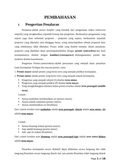 C) dua premis yang negatif tidak dapat menghasilkan. Makalah Penalaran Dan Deinisi Docx