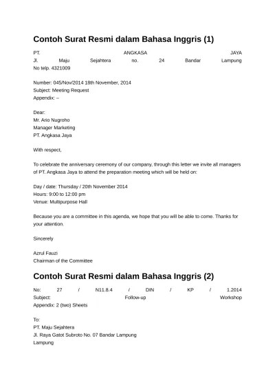 Kalimat penutup email untuk mengharapkan balasan secepatnya dalam bahasa inggris · i look forward to hearing from you soon / meeting you next tuesday. Contoh Surat Resmi Dalam Bahasa Inggris 1