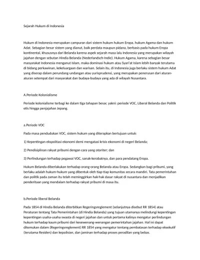 Hal ini dapat dilihar dari sejarah dan politik hukum, . Top Pdf Sejarah Hukum Sistem Hukum Di Dunia Docx 123dok Com