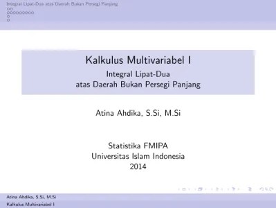 Integral berulang (kadang juga dikenal sebagai integral ganda atau integral lipat) adalah materi kalkulus lanjut yang dipelajari secara . Top Pdf Integral Lipat Dua Atas Daerah Bukan Per 123dok Com