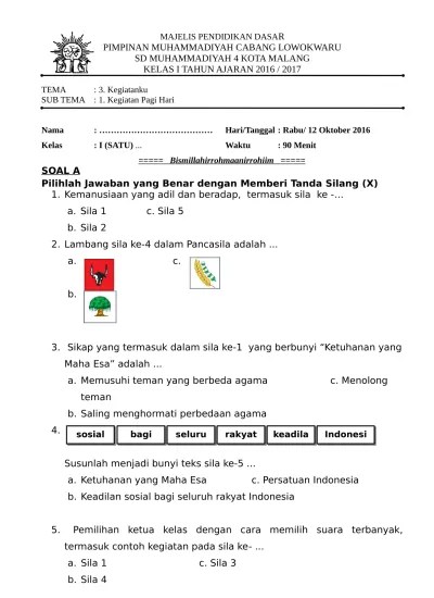 Kumpulan soal tematik kelas 2 tema 5 6 7 8 semester 2/ revisi. Soal Tematik Kelas 1 Tema 8 Subtema 1234 Semester 2 Th
