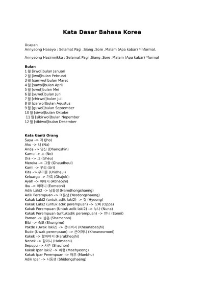 Cek harga terbaik sekarang hanya di biggo! Top Pdf Kata Dasar Bahasa Korea Oleh 123dok Com