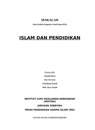 Islam Sebagai Agama Rahmatan Lil Alamin Pdf 