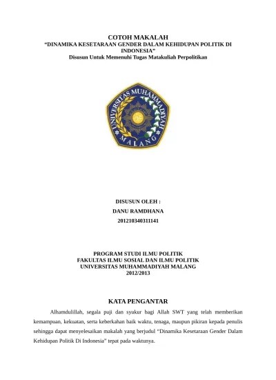 Islam di indonesia baik secara historis maupun sosiologis. Top Pdf Contoh Makalah Kesetaraan Gender Dalam Kehidupan Politik Di Indonesia 123dok Com