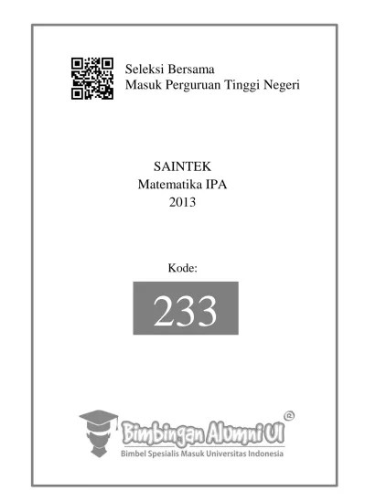 Tutorial matematika edisi kali ini akan membahas perihal barisan dan deret geometri, dimana dalam tutorial ini akan diberikan beberapa teladan soal beserta dengan pembahasannya. Top Pdf Soal Matematika Dasar Sbmptn Ode 222 Bimbingan Alumni Ui 123dok Com