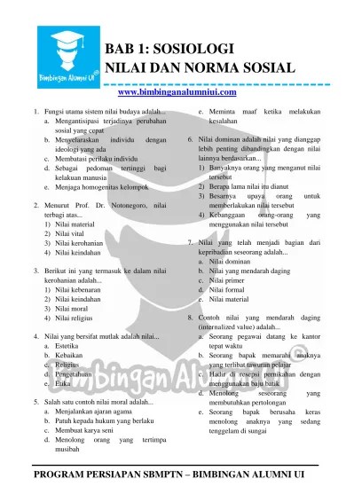 Norma yang ada dalam masyarakat berisi tata tertib aturan dan petunjuk . Perubahan Nilai Dan Norma Perkawinan Antarstrata Sosial Pada Masyarakat Sasak Di Desa Suwangi Kecamatan Sakra Kabupaten Lombok Timur