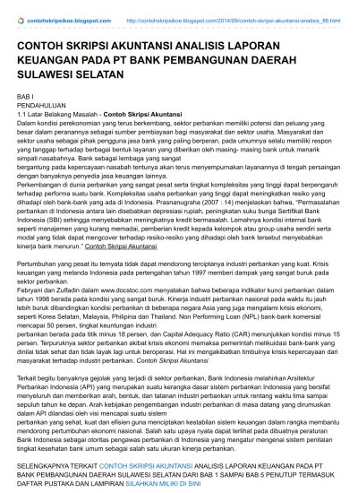 contoh skripsi akuntansi:pengaruh kualitas audit, jenis opini audit, dan ukuran perusahaan terhadap audit report lag pada perusahaan property dan real estate yang terdaftar di bursa efek indonesia (bei). Top Pdf Contoh Skripsi Akuntansi