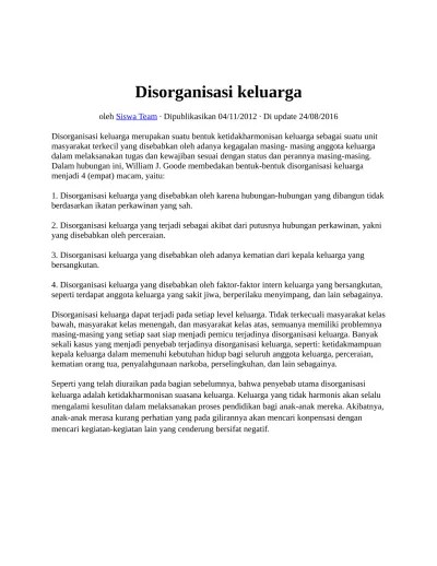 Sekitarnya, apakah itu sudah sesuai dengan hati nuraninya atau belum. Top Pdf Disorganisasi Keluarga 123dok Com