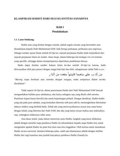 Top PDF PEMBAGIAN HADITS DARI SEGI KUANTITAS DAN - 123dok.com