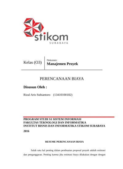Manajemen biaya meliputi beberapa fungsi khusus manajemen proyek yang mencakup kontrol pekerjaan memperkirakan, pengumpulan data lapangan, penjadwalan, . Top Pdf Estimasi Biaya Proyek Estimasi Biaya Pro 1 123dok Com