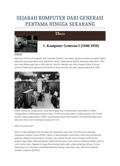 Elektomekanik pertama yang dibuat oleh. Top Pdf Sejarah Komputer Dari Generasi Pertama 1 123dok Com