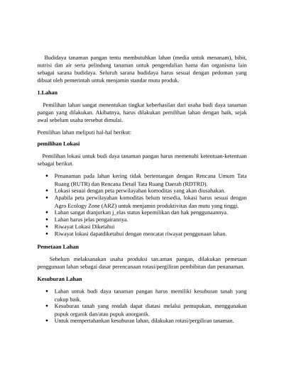 Budidaya tanaman pangan tentu membutuhka