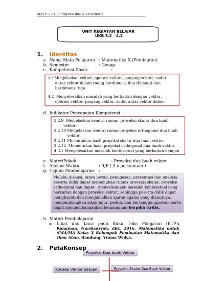 4 vektor matematika peminatan kelas x semester genap penyusun entis sutisna,. Ukbm X 3 2 4 2 9 12 Proyeksi Vektor