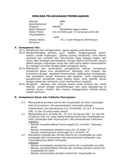 And if they seek help of you for the . Contoh Rpp Sma Pai Kurikulum 2013