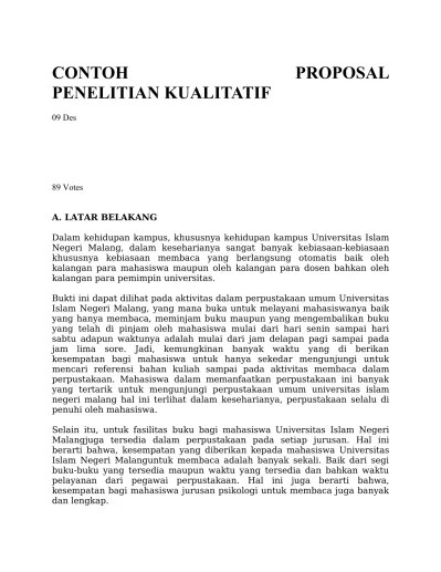 Alur seminar proposal skripsi prodi bpi. Contoh Proposal Penelitian Kualitatif Indonesia