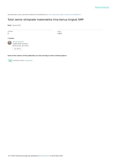 Tx3t 4% xt tag in untuk ketaksamaan di atas berlaku @m > am > gm > hm 3.3. Tutor Senior Olimpiade Matematika Lima Benua Tingkat Smp