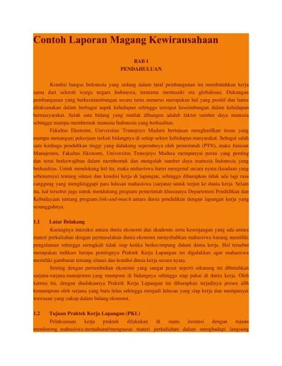 Pedoman pendidikan vok sk ketua program pendidikan vokasi. Top Pdf Contoh Laporan Magang 123dok Com