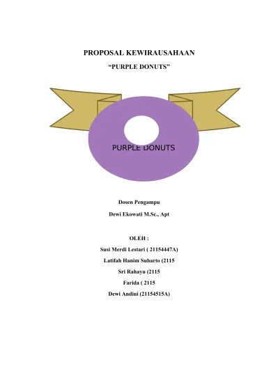 Doc proposal usaha bisnis donat grecek joko smd academia edu. Proposal Kewirausahaan Purple Donuts Indonesia