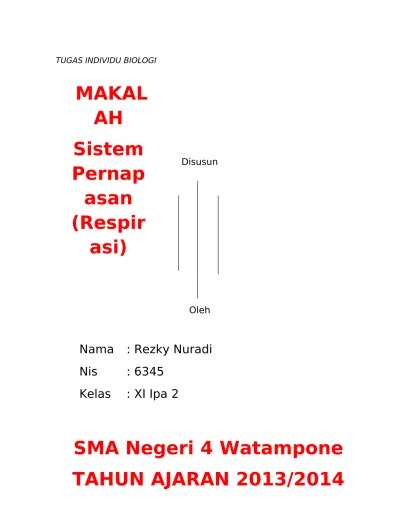 Skripsi ainu ziyadati rizqiyana tentang pengembangan lembar kerja siswa (lks). Soal Dan Jawaban Sistem Respirasi